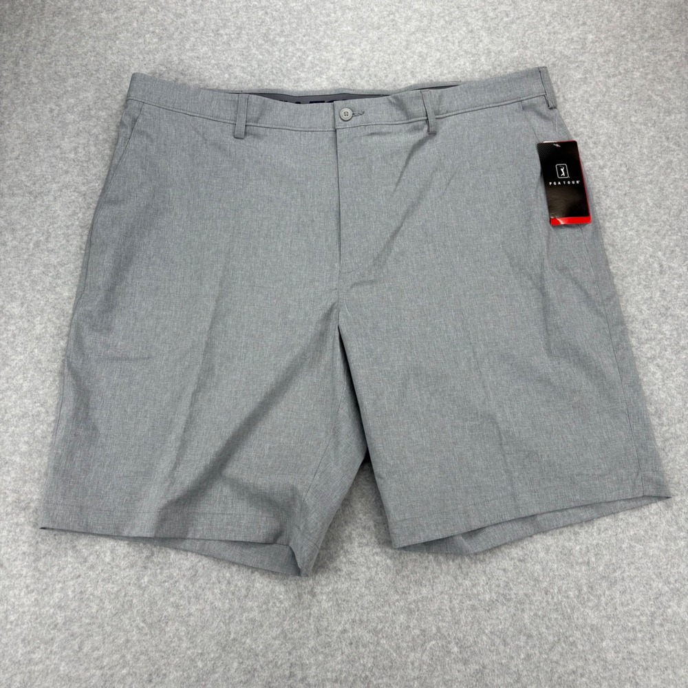 PGA Tour Golf Shorts Mens 42 Gray Performance Stretch Moisture Wicking Athletic